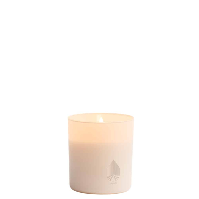 Uyuni glass candle,beige, 9,2x10,2 cm